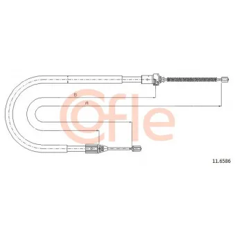 Tirette à câble, frein de stationnement COFLE 92.11.6586