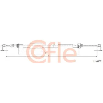 Tirette à câble, frein de stationnement COFLE 92.11.6667
