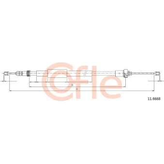 Tirette à câble, frein de stationnement COFLE 92.11.6668