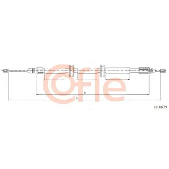 Tirette à câble, frein de stationnement COFLE 92.11.6679