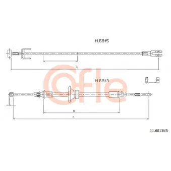 Tirette à câble, frein de stationnement COFLE 92.11.6813KB