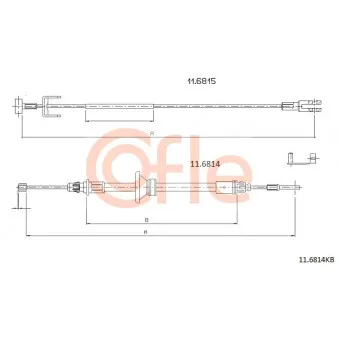 Tirette à câble, frein de stationnement COFLE 92.11.6814KB
