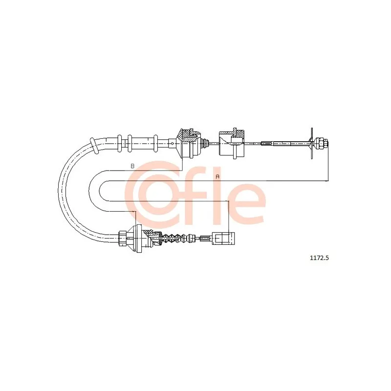 Tirette à câble, commande d'embrayage COFLE 92.1172.5