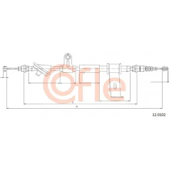 Tirette à câble, frein de stationnement COFLE 92.12.0102