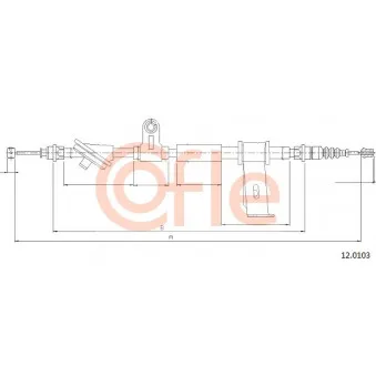 Tirette à câble, frein de stationnement COFLE 92.12.0103