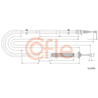 Tirette à câble, frein de stationnement COFLE 92.12.0703