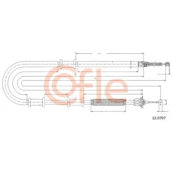 Tirette à câble, frein de stationnement COFLE 92.12.0707