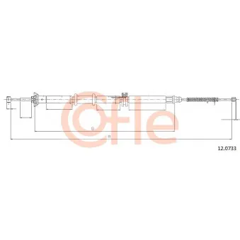 Tirette à câble, frein de stationnement COFLE 92.12.0733