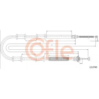 Tirette à câble, frein de stationnement COFLE 92.12.0745