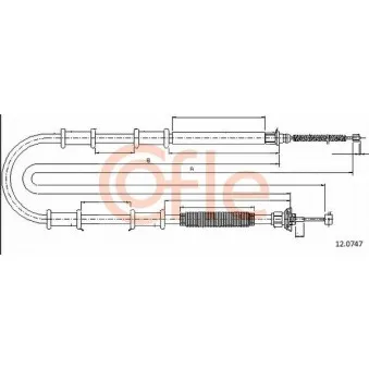 Tirette à câble, frein de stationnement COFLE 92.12.0747
