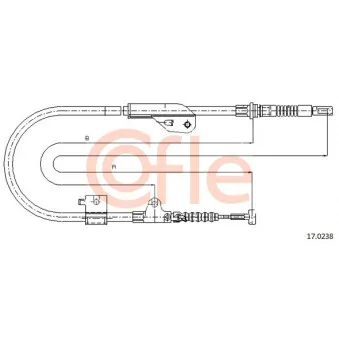 Tirette à câble, frein de stationnement COFLE 92.17.0238