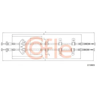 Tirette à câble, frein de stationnement COFLE 92.17.0603