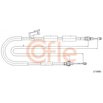 Tirette à câble, frein de stationnement COFLE 92.17.0685