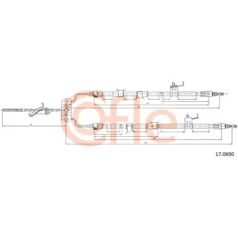 Tirette à câble, frein de stationnement COFLE 92.17.0690