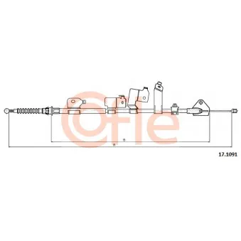 Tirette à câble, frein de stationnement COFLE 92.17.1091