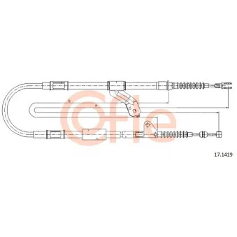 Tirette à câble, frein de stationnement COFLE 92.17.1419