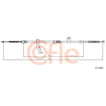 Tirette à câble, frein de stationnement COFLE 92.17.1481