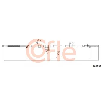 Tirette à câble, frein de stationnement COFLE 92.17.1569