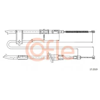 Tirette à câble, frein de stationnement COFLE 92.17.2519