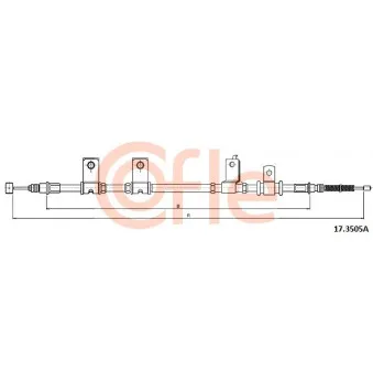 Tirette à câble, frein de stationnement COFLE 92.17.3505A