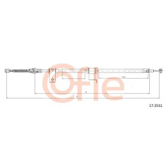 Tirette à câble, frein de stationnement COFLE 92.17.3531