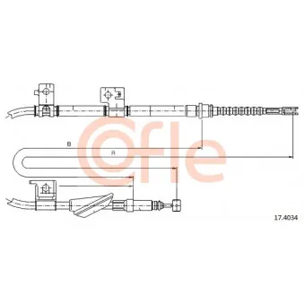 Tirette à câble, frein de stationnement COFLE 92.17.4034