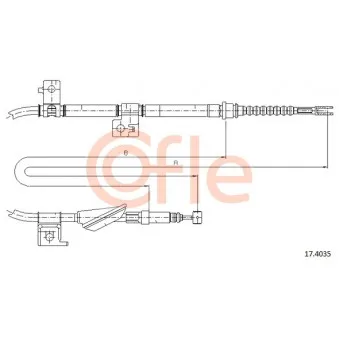 Tirette à câble, frein de stationnement COFLE 92.17.4035