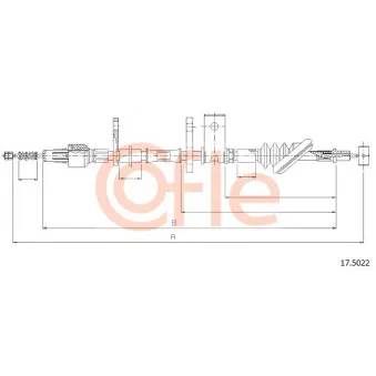 Tirette à câble, frein de stationnement COFLE 92.17.5022