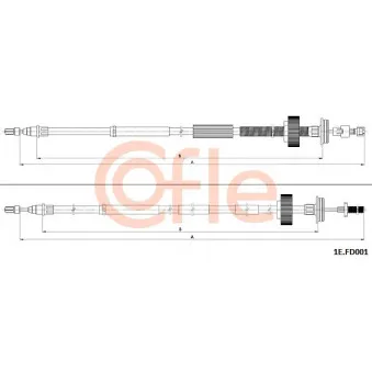 Tirette à câble, frein de stationnement COFLE 92.1E.FD001