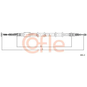 Tirette à câble, frein de stationnement COFLE 92.441.3