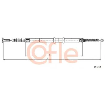 Tirette à câble, frein de stationnement COFLE 92.491.12