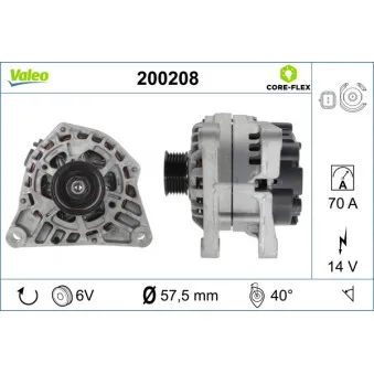 Alternateur VALEO 200208