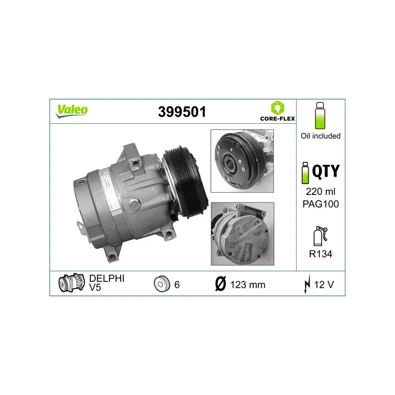 Compresseur, climatisation VALEO 399501
