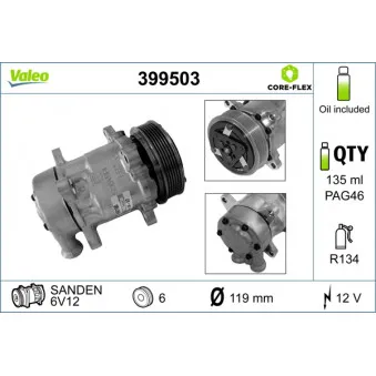 Compresseur, climatisation VALEO 399503