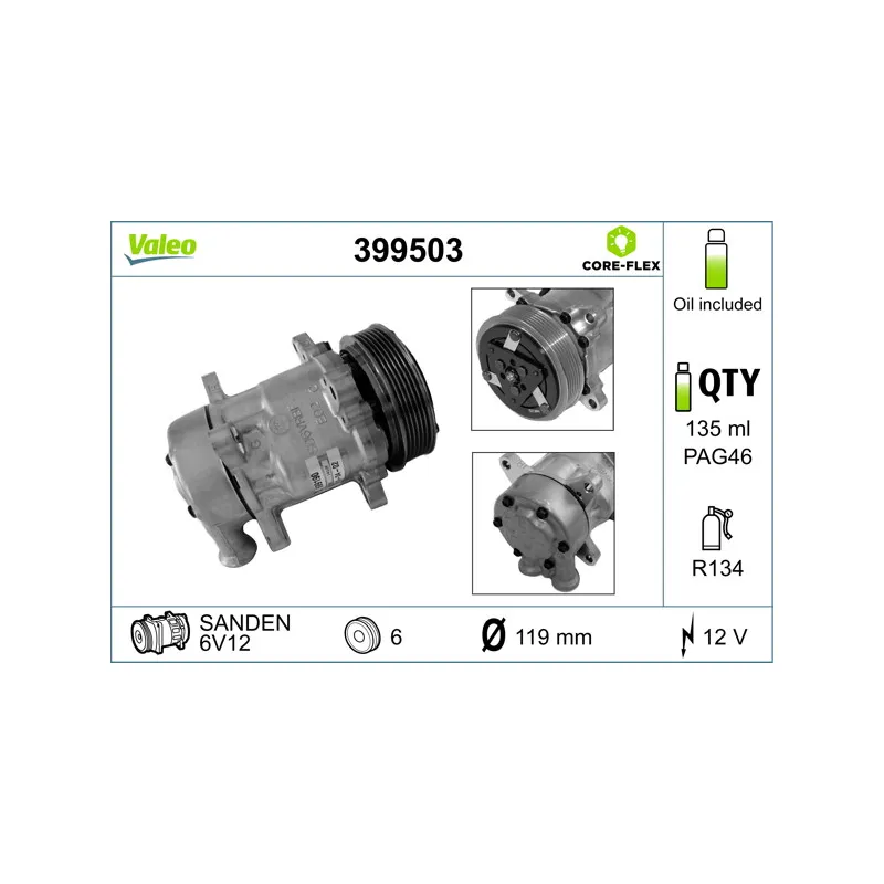 Compresseur, climatisation VALEO 399503