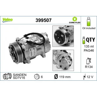 Compresseur, climatisation VALEO 399507