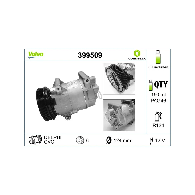Compresseur, climatisation VALEO 399509
