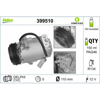 Compresseur, climatisation VALEO 399510