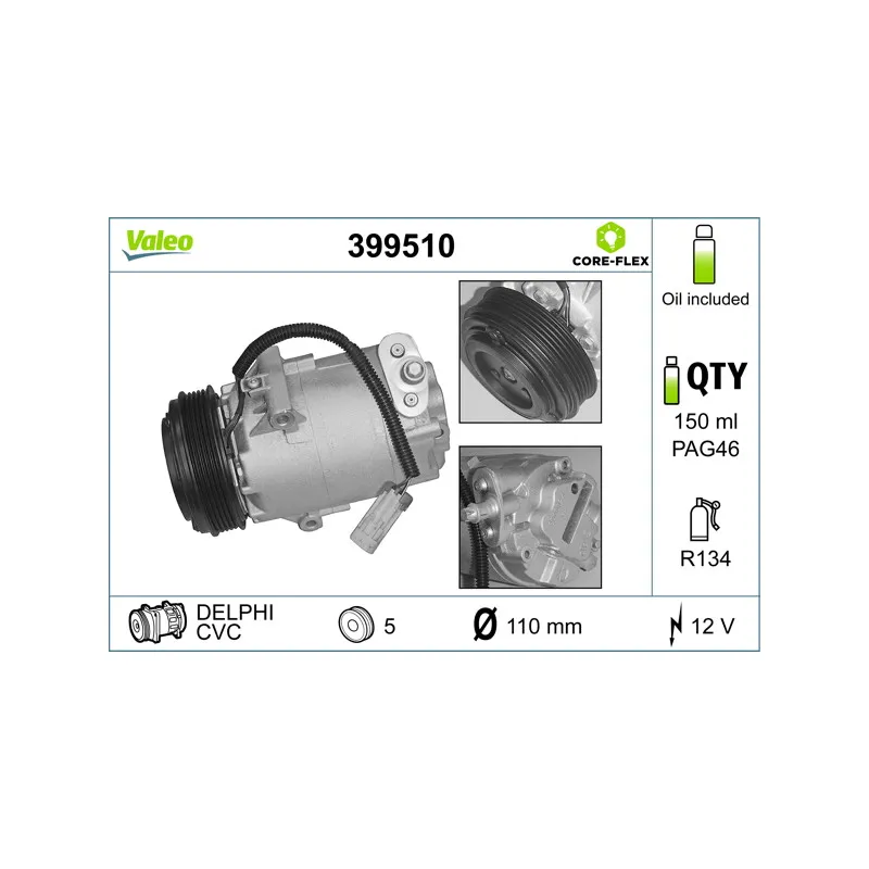 Compresseur, climatisation VALEO 399510
