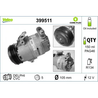 Compresseur, climatisation VALEO 399511