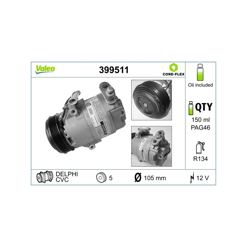 Compresseur, climatisation VALEO 399511