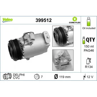 Compresseur, climatisation VALEO 399512