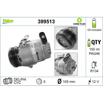 Compresseur, climatisation VALEO 399513
