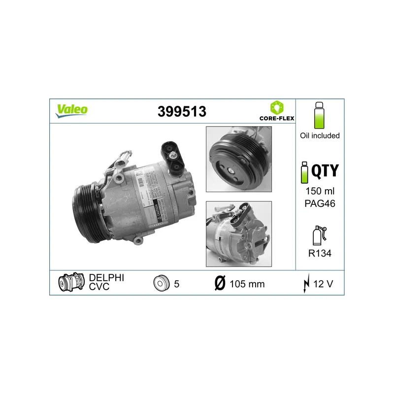 Compresseur, climatisation VALEO 399513