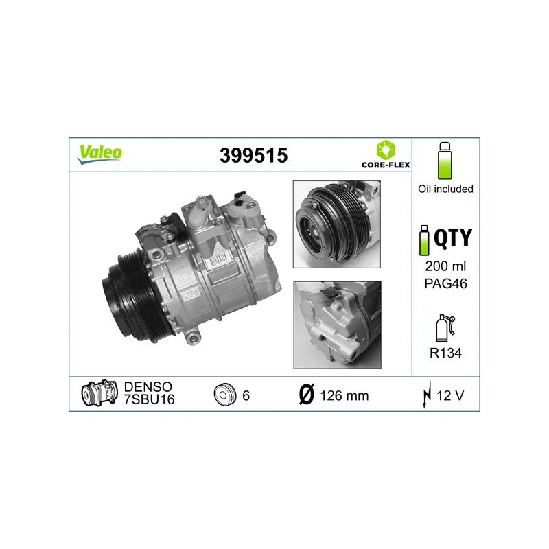 Compresseur, climatisation VALEO 399515