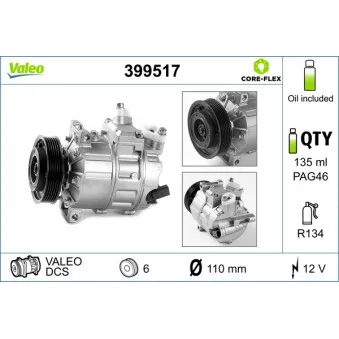 Compresseur, climatisation VALEO 399517