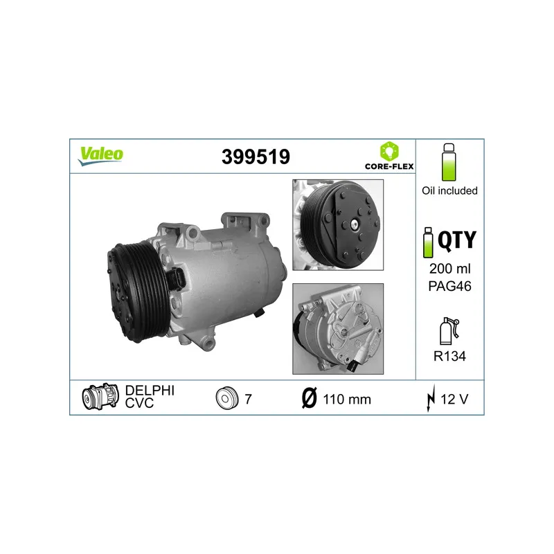 Compresseur, climatisation VALEO 399519