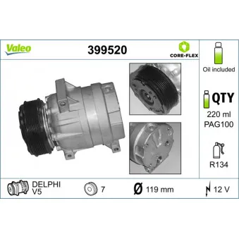 Compresseur, climatisation VALEO 399520