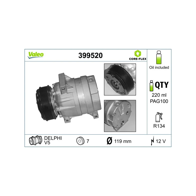 Compresseur, climatisation VALEO 399520