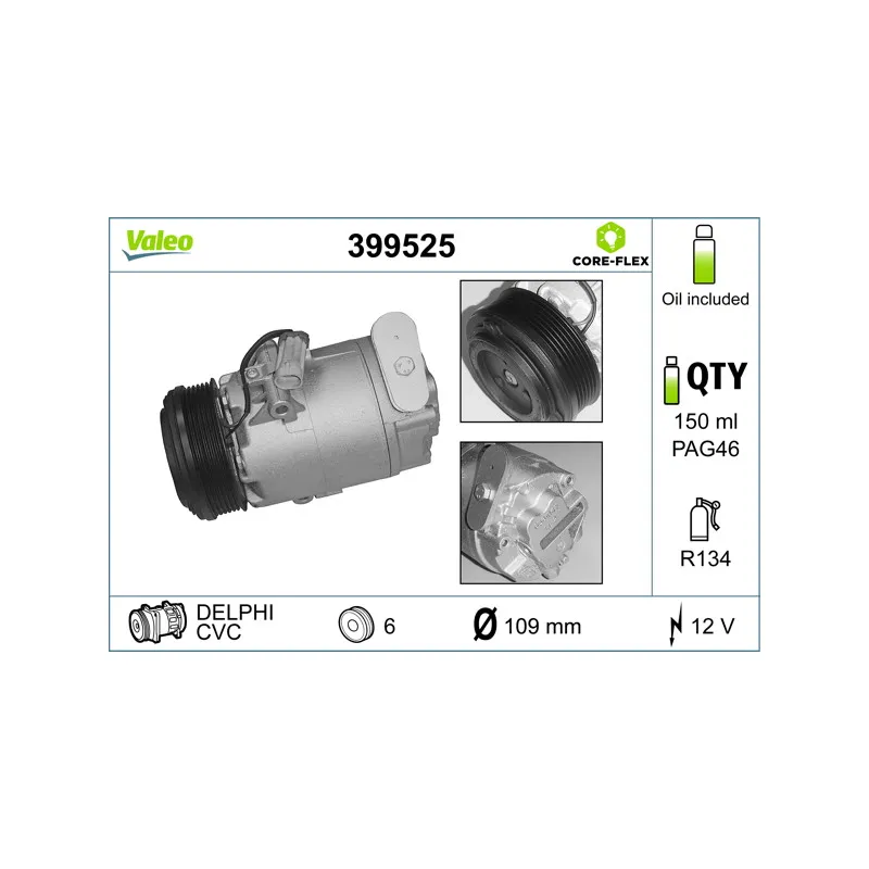Compresseur, climatisation VALEO 399525